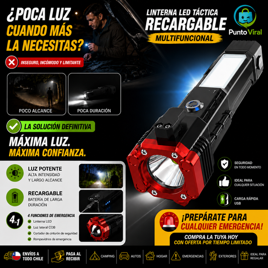 Linterna Multifuncional 4 En 1.